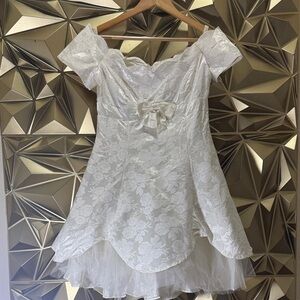 Vintage Roberta Bridal Cream Lace Gown